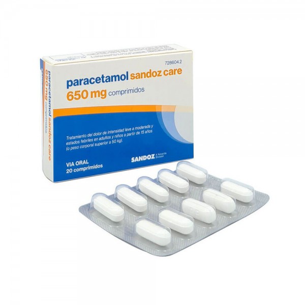 PARACETAMOL SANDOZ CARE 650 mg COMPRIMIDOS EFG