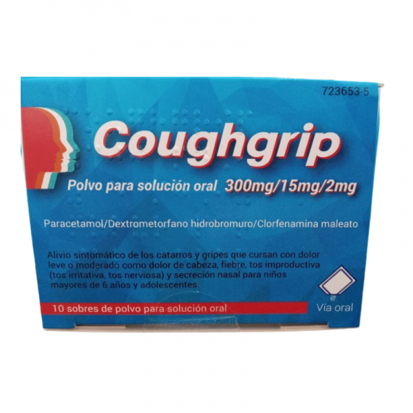 COUGHGRIP 300mg/15mg/2mg POLVO PARA SOLUCION ORAL