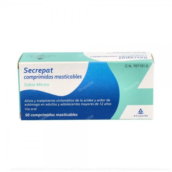 SECREPAT COMPRIMIDOS MASTICABLES SABOR MENTA, 50 comprimidos