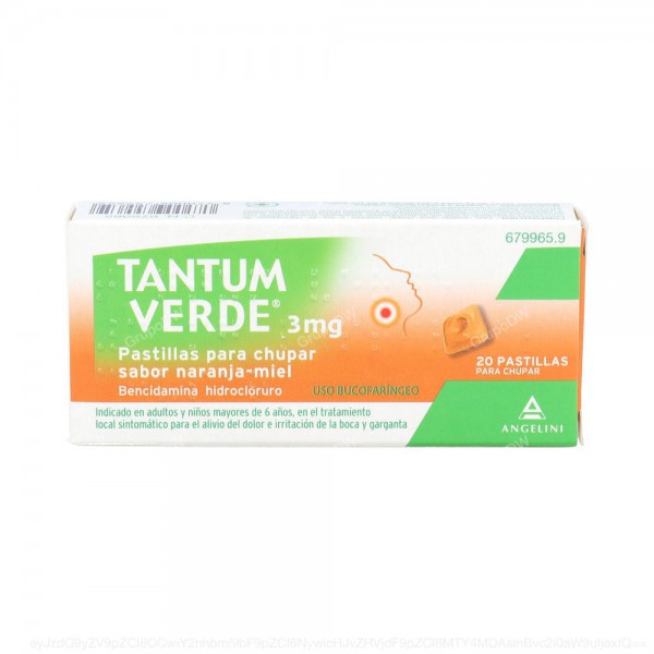 TANTUM VERDE 3 mg PASTILLAS PARA CHUPAR SABOR...