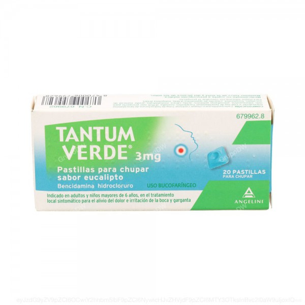 TANTUM VERDE 3 mg PASTILLAS PARA CHUPAR SABOR EUCALIPTO,...
