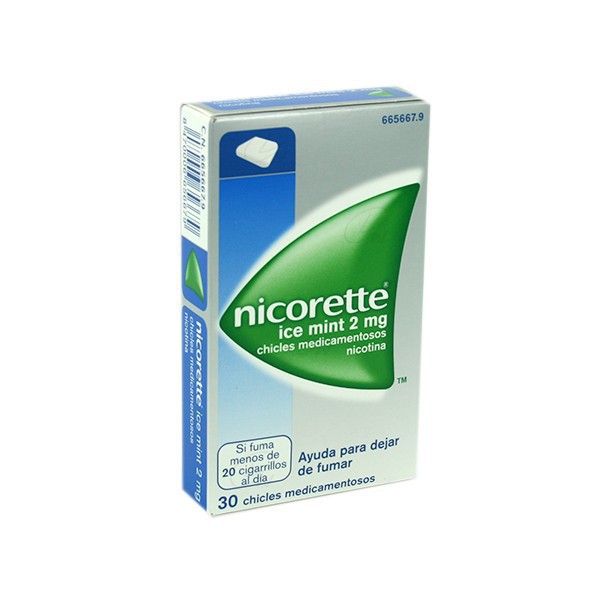 NICORETTE ICE MINT 2 mg CHICLES MEDICAMENTOSOS, 30 chicles