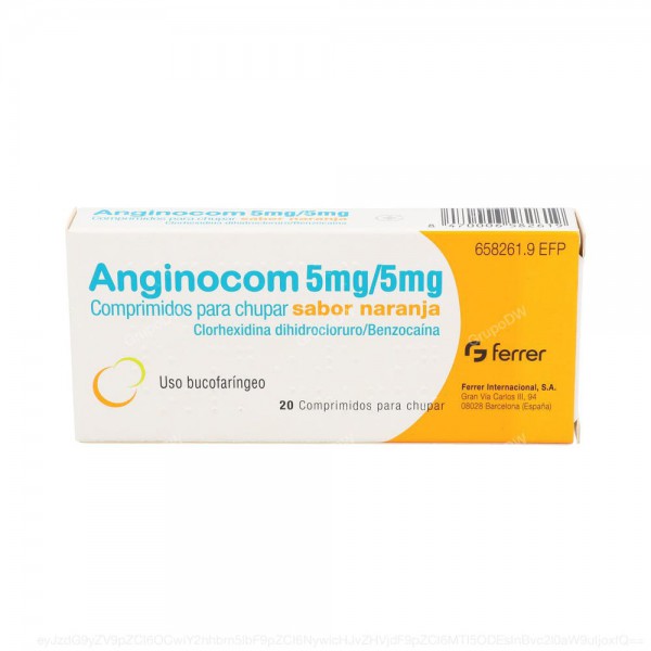 ANGINOCOM 5 mg/ 5 mg COMPRIMIDOS PARA CHUPAR SABOR...