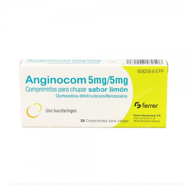ANGINOCOM 5 mg/5 mg COMPRIMIDOS PARA CHUPAR SABOR LIMON,...