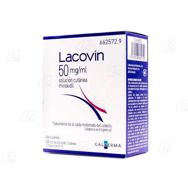 LACOVIN 50 mg/ml SOLUCION CUTANEA, 2 frascos de 60 ml