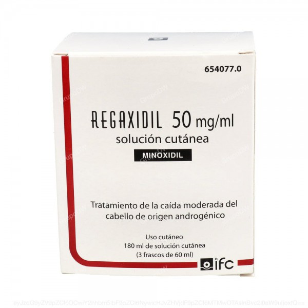 REGAXIDIL 50 mg/ml SOLUCION CUTANEA, 3 frascos de 60 ml