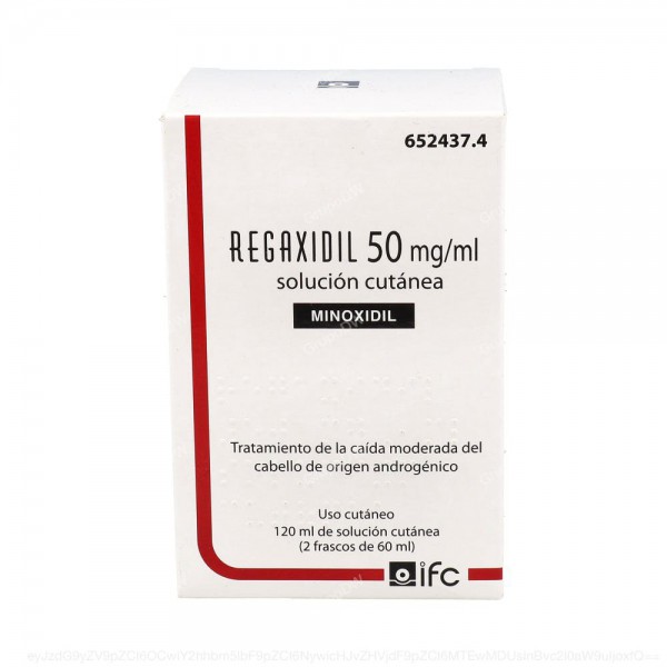 REGAXIDIL 50 mg/ml SOLUCION CUTANEA, 2 frascos de 60 ml