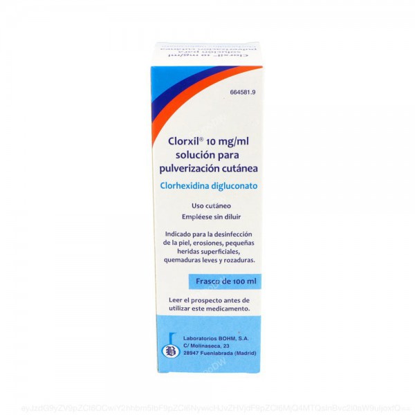 CLORXIL 10 mg/ml SOLUCION PARA PULVERIZACION CUTANEA, 1...