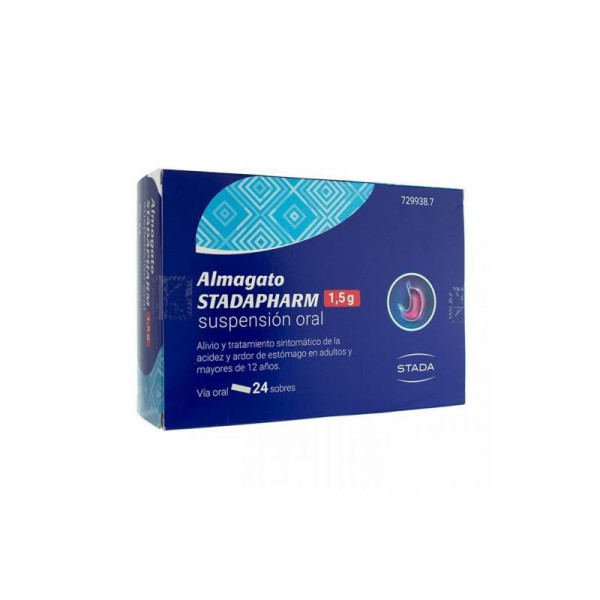 ALMAGATO STADAPHARM 1,5 g SUSPENSION ORAL, 24 sobres