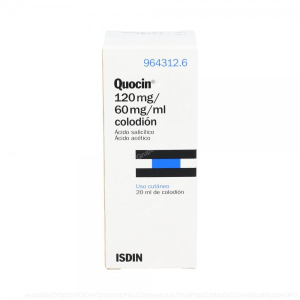QUOCIN 120 mg/ 60 mg/ ml COLODION, 1 frasco de 20 ml