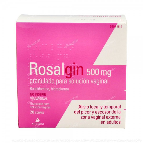 ROSALGIN 500 mg GRANULADO PARA SOLUCION VAGINAL, 20 sobres