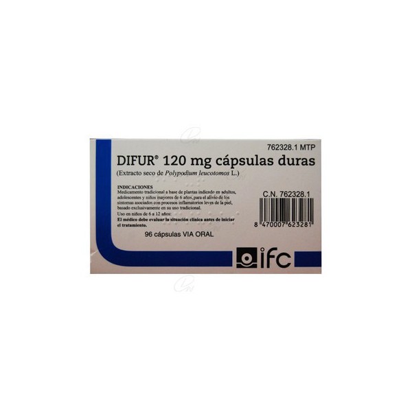 DIFUR 120 mg CAPSULAS DURAS, 96 capsulas